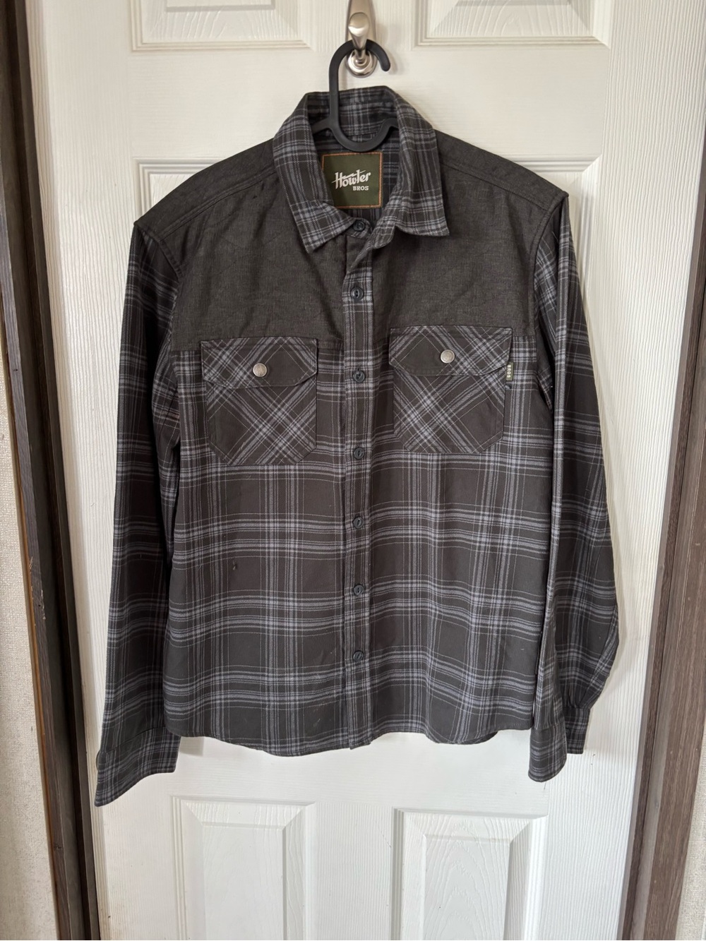 Howler Brothers Gray Plaid Button-Down Shirt